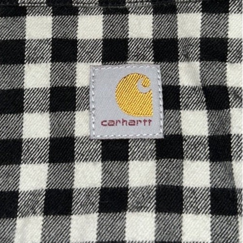 Carhartt TW4451-M Heavyweight Flannel Shirt Men 3XL black white gingham EUC